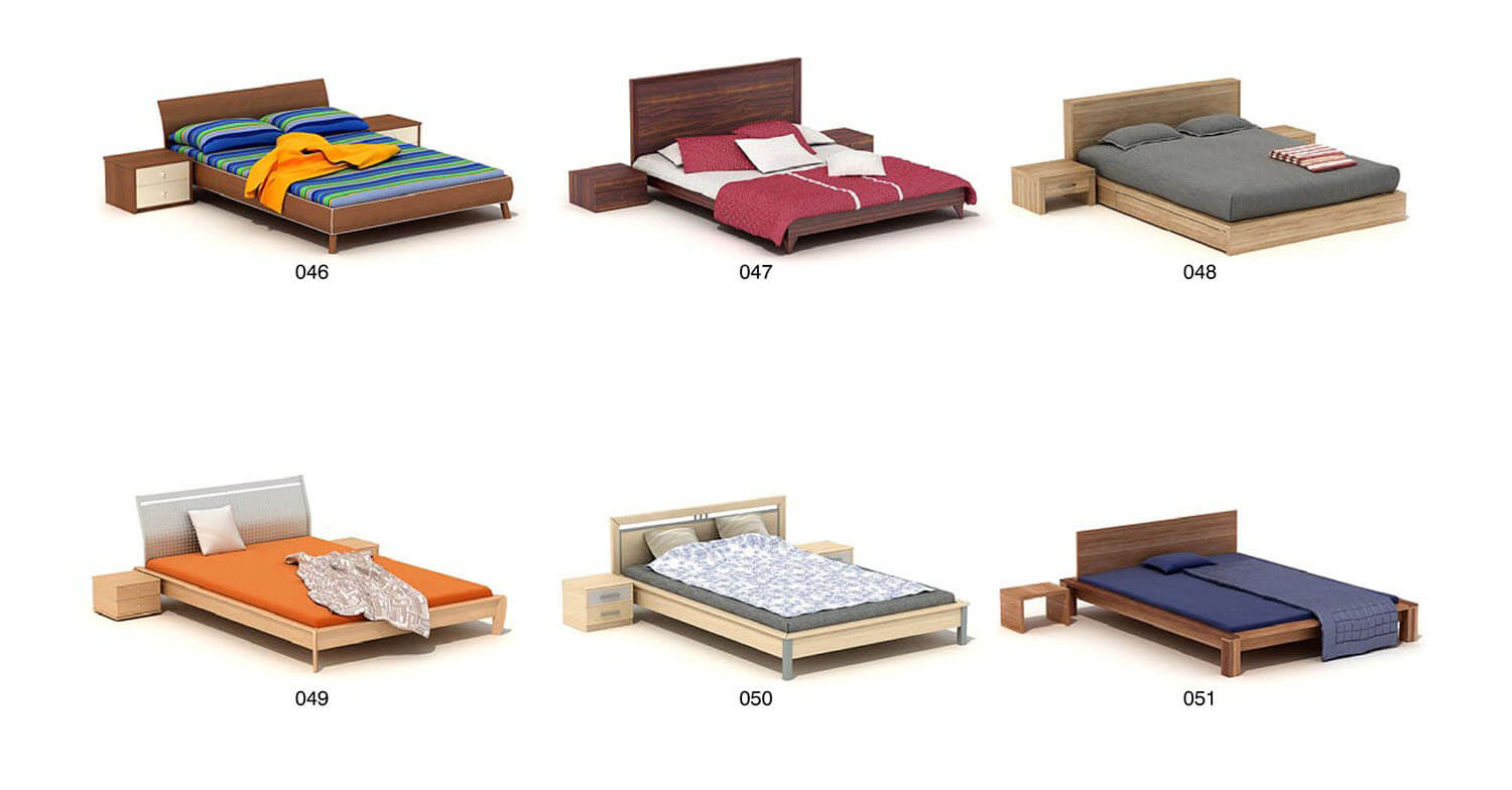 Các bộ giường hiện đại bằng gỗ công nghiệp