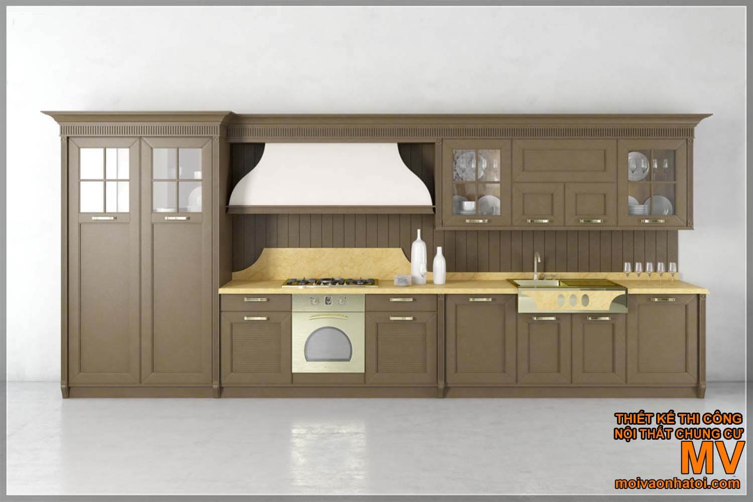 Industrielle Küchenschränke aus Holz