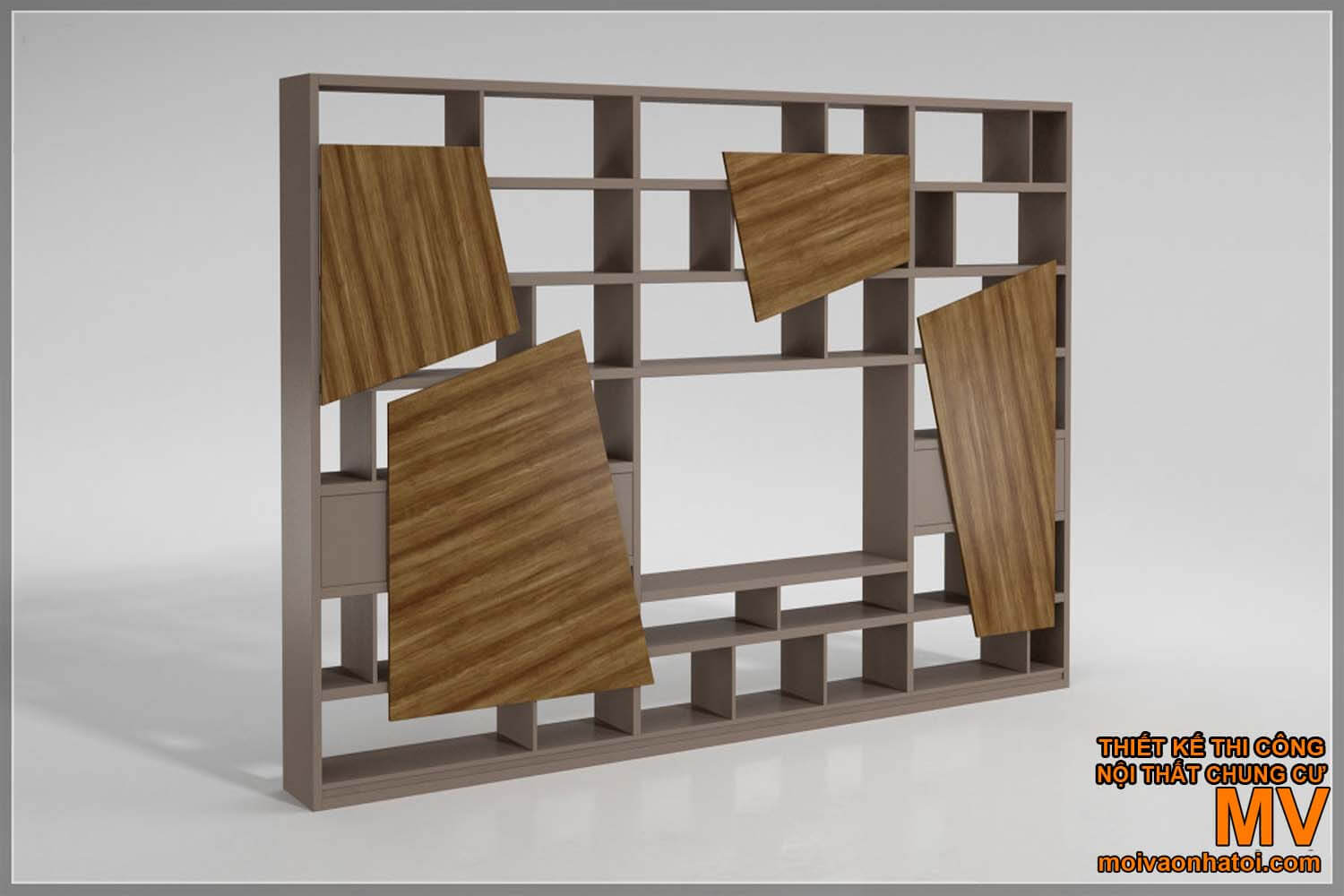 Wooden wall for television