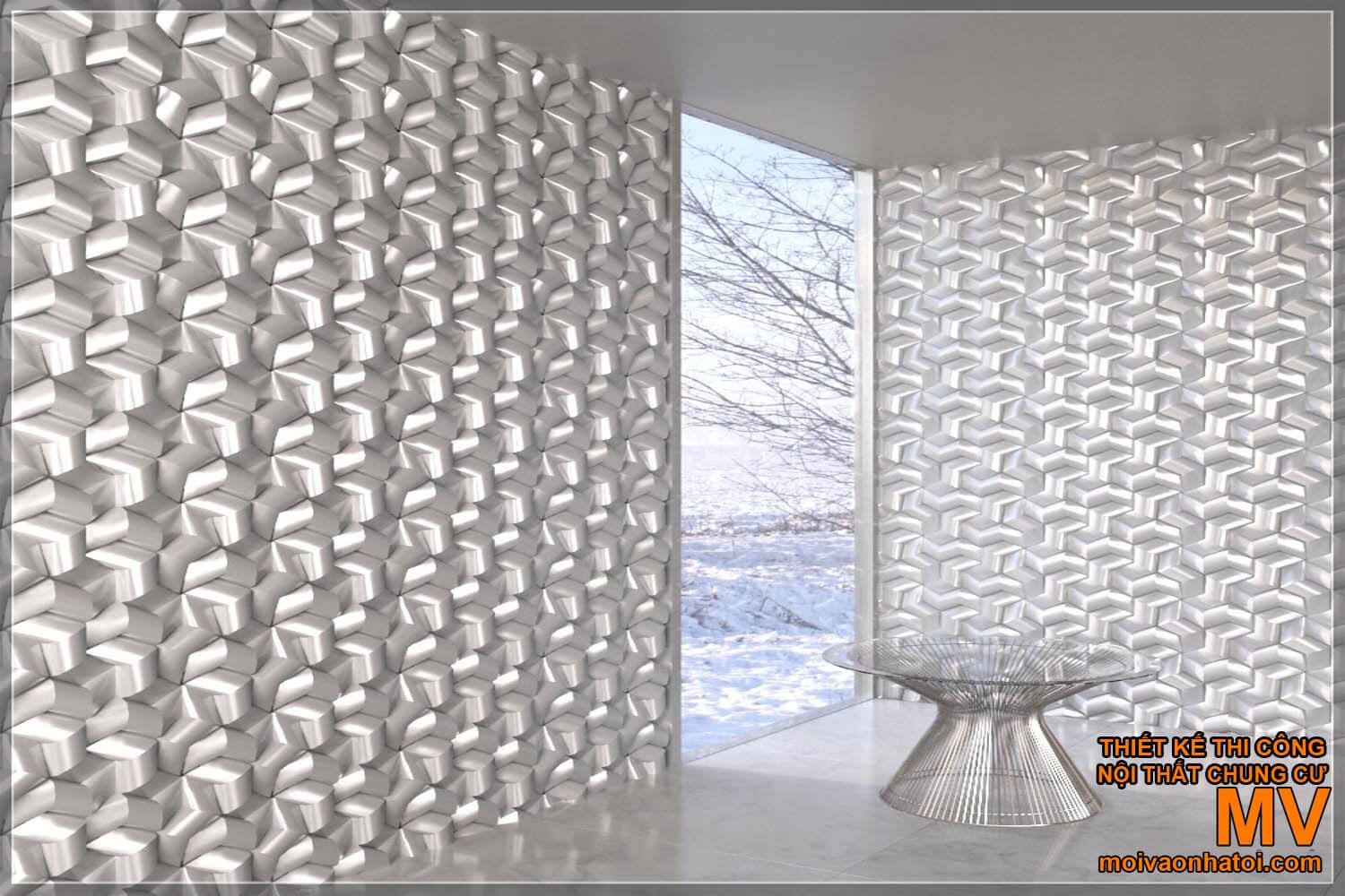 Panel dinding 3D yang indah