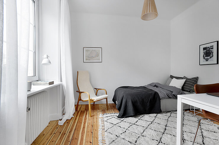 додаткова спальня в скандинавській квартирі