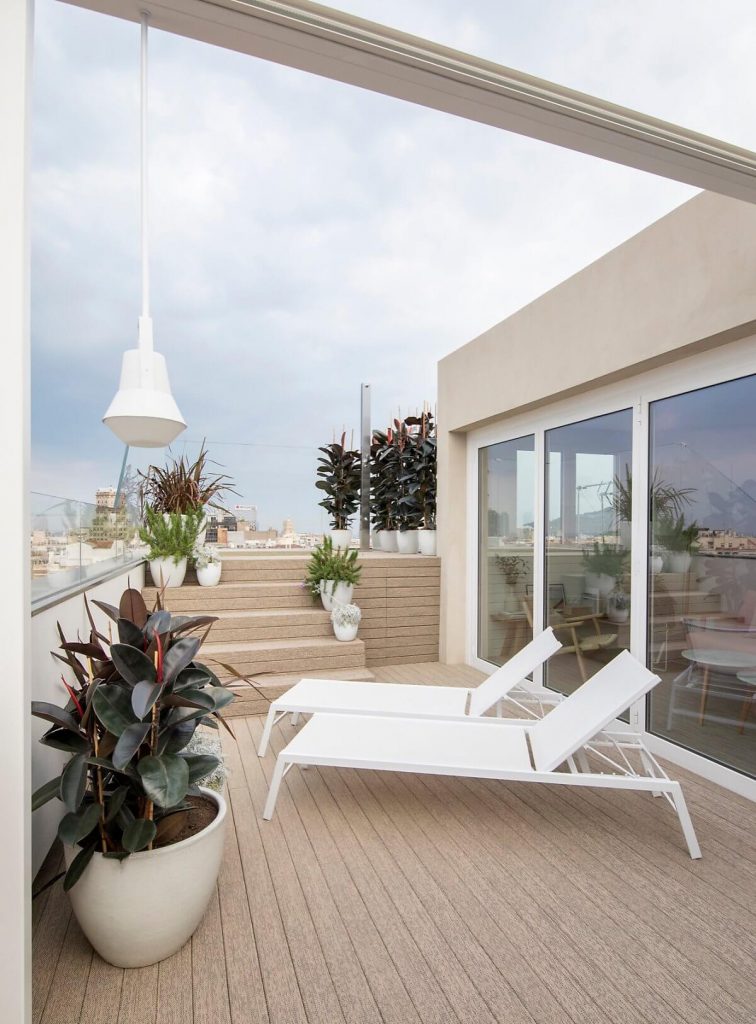 Spacious penthouse terrace space