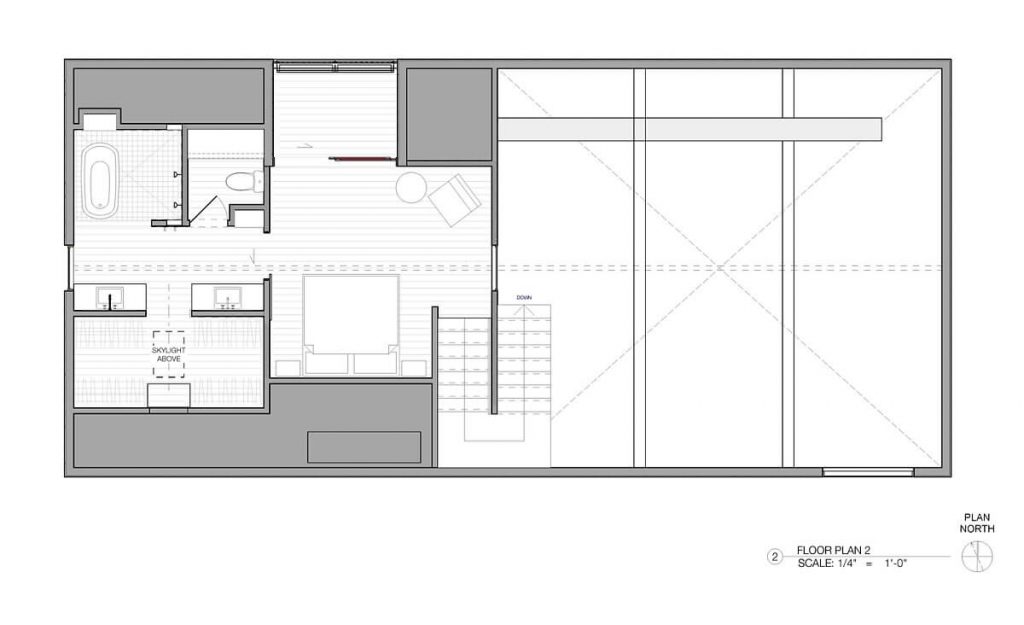blueprint for the second floor of a 2-storey Thai house