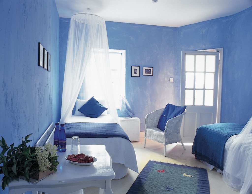 Cách phối màu phòng ngủ tông xanh dương