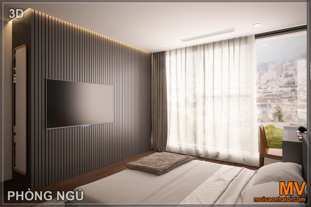 Hlavní ložnice design interiéru v bytě sluneční město