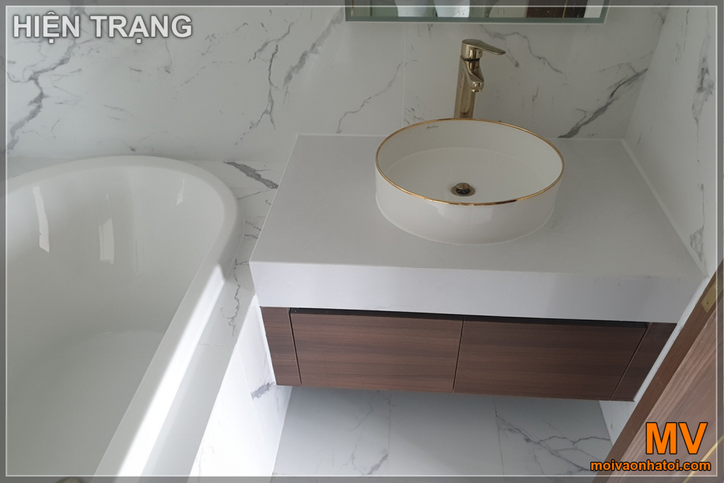 Phòng tắm ốp lát đá granit trắng