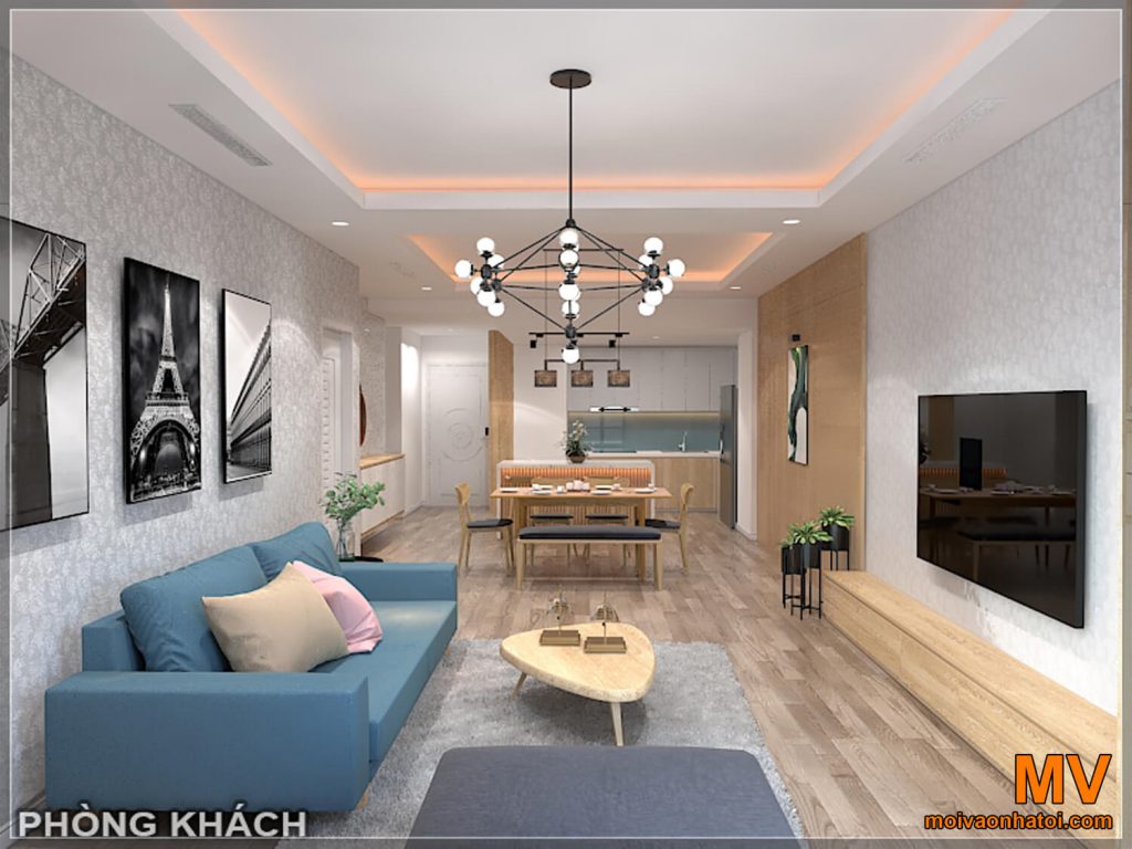 thiết kế phòng khách căn hộ royal city