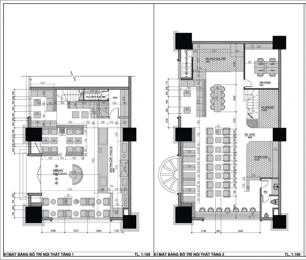master plan 2 floors cafe Hanoi