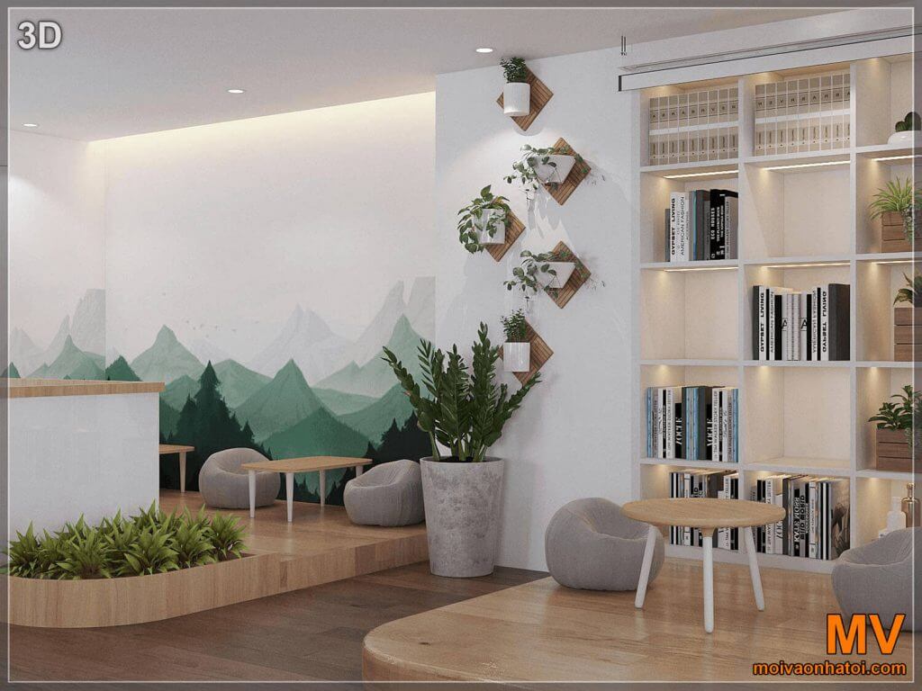 3D sitting corner design with unique decoration