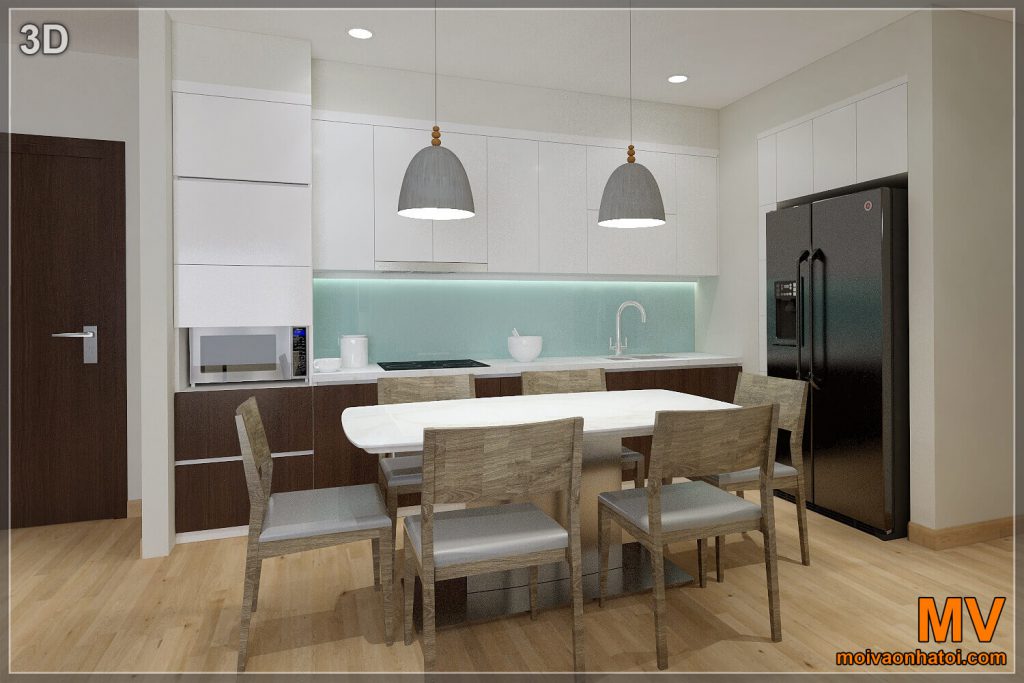 Thiết kế nội thất phòng bếp chung cư Northern Diamond