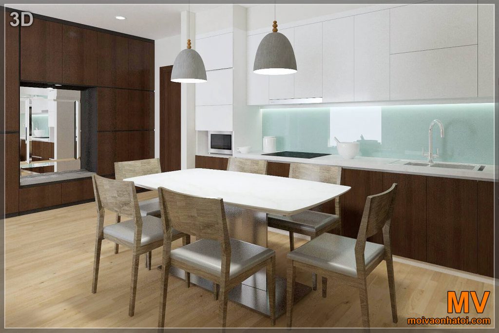 Дизайн интерьера кухни квартиры Северный бриллиант