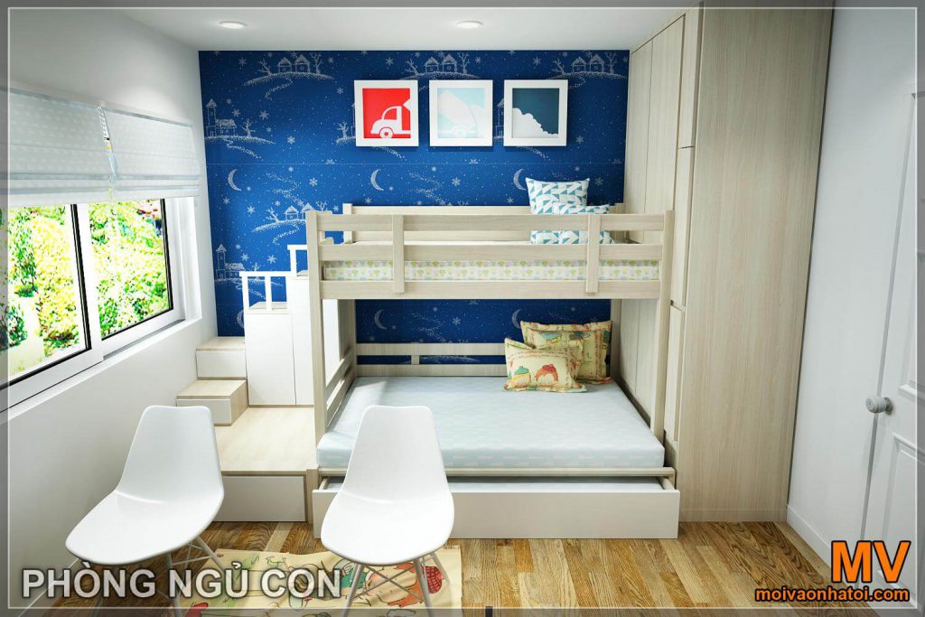 thiết kế phòng ngủ con chung cư hoàng cầu
