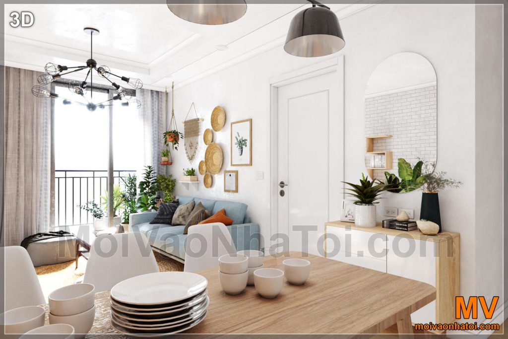 Interior design del soggiorno - cucina nel condominio Park 5