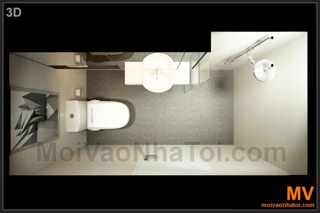 salle de bain de la chambre principale dans l'appartement Ha Dong