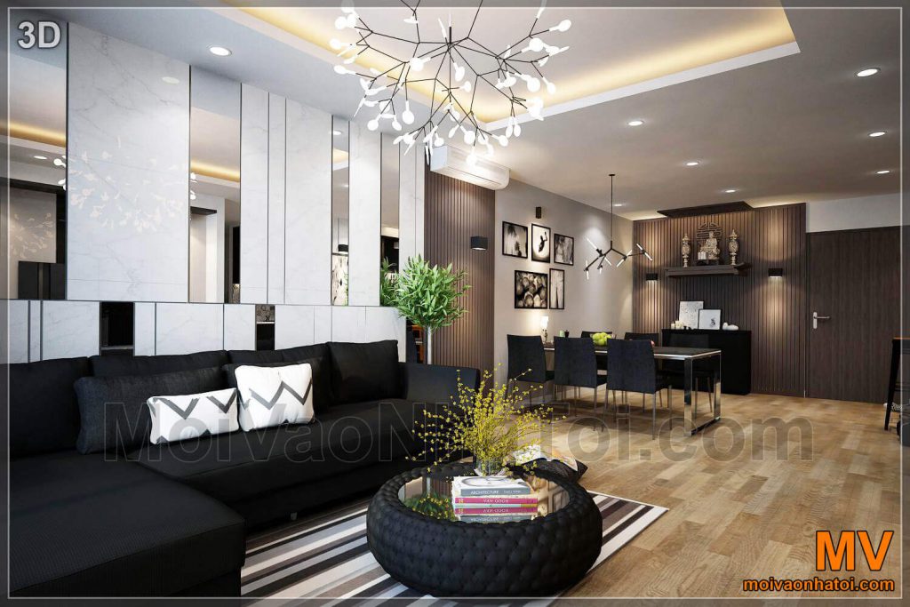 interior design del soggiorno dell'appartamento Ha Dong