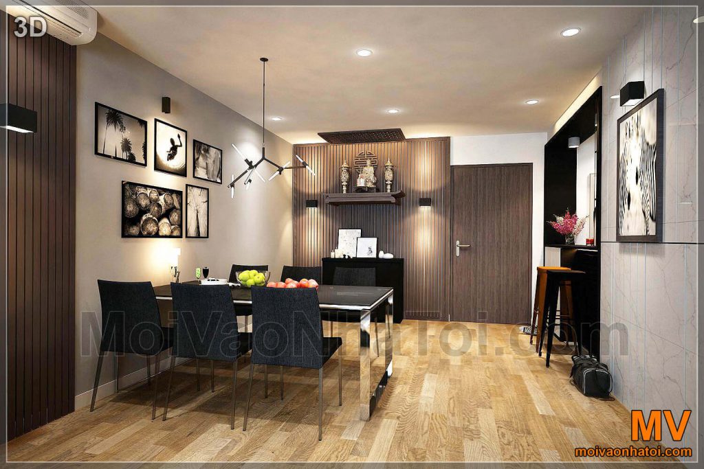 conception de la salle à manger dans l'appartement Ha Dong