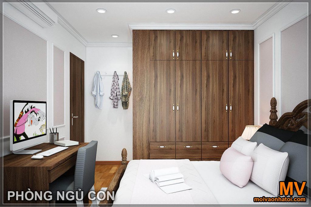 thiết kế nội thất phòng ngủ con chung cư ecolake view