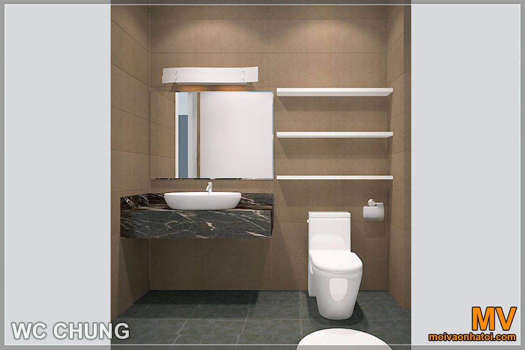thiết kế nội thất phòng vệ sinh chung cư flc cầu giấy