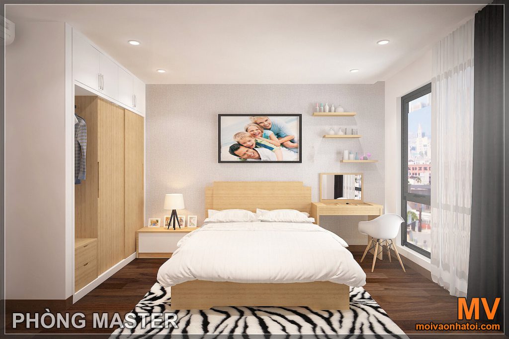 thiết kế nội thất phòng ngủ master chung cư flc cầu giấy
