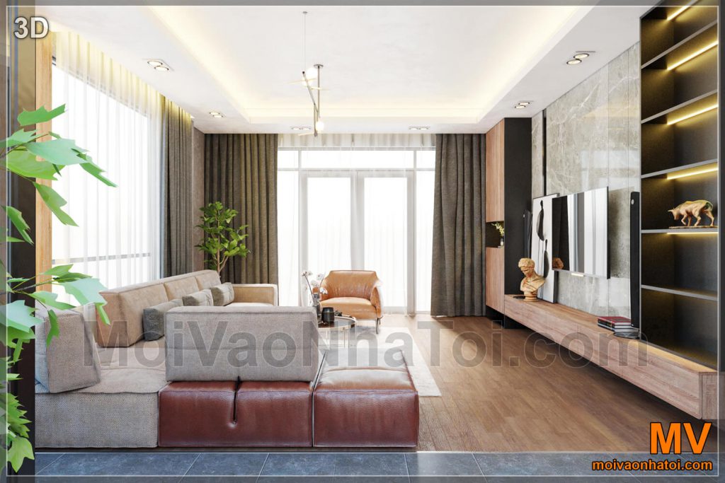 Bac Giang konağının oturma odasının iç tasarımı