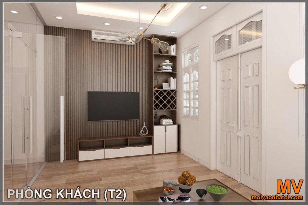 Interior design del soggiorno nella casa a schiera di Yen Lang