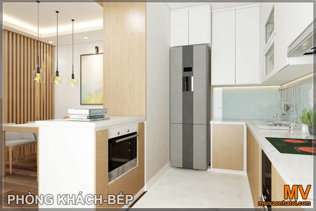 thiết kế phòng bếp chung cư madarin 