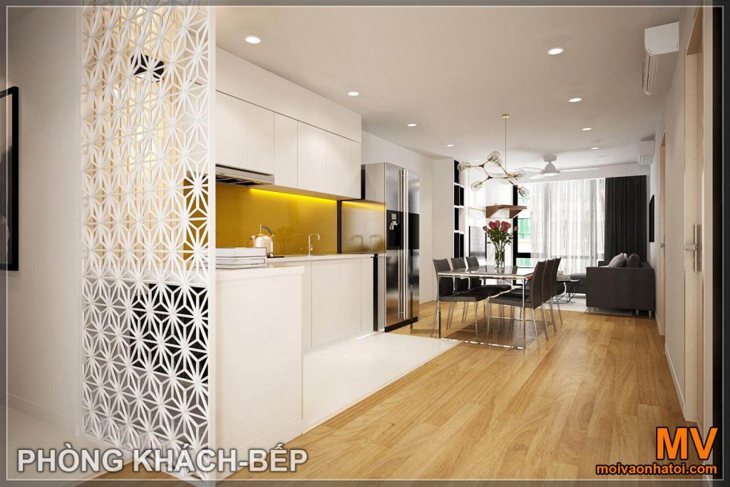 salon design - cuisine appartement mipec 
