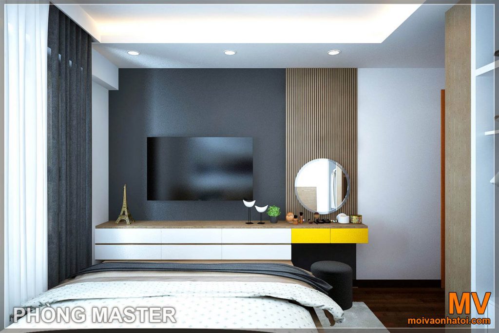 thiết kế phòng ngủ master chung cư hồ tùng mậu