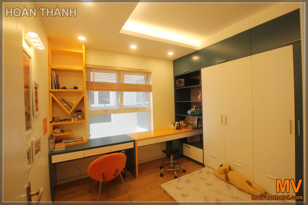 สร้างห้องนอนลูกของอาคารอพาร์ตเมนต์ Nguyen Van Cu ให้สมบูรณ์