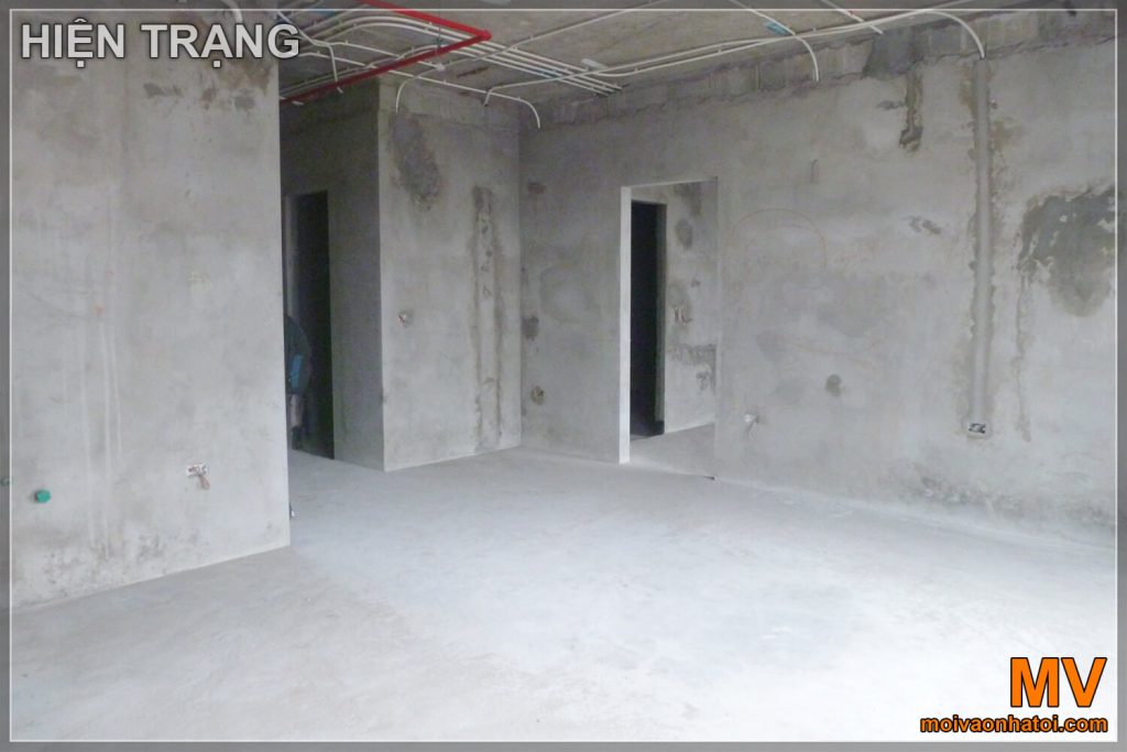 Situação atual da cozinha no prédio de apartamentos Nguyen Van Cu