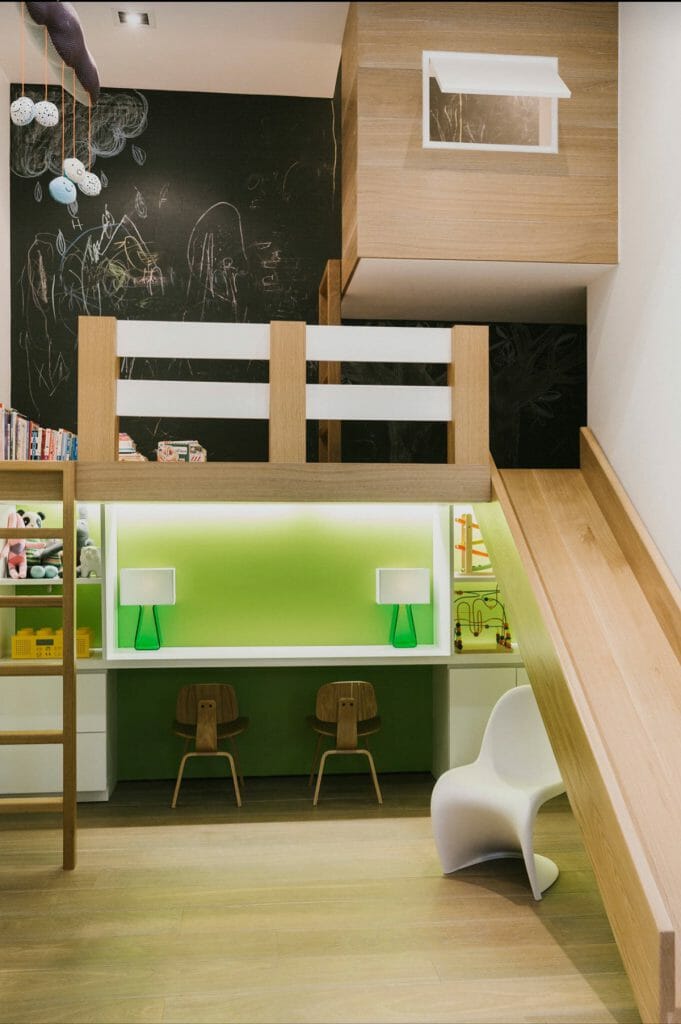 Slide with bunk bed