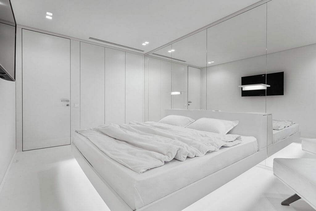 nội thất phòng ngủ toàn màu trắng