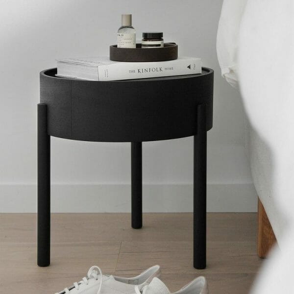 Model side table with built-in bedside cabinet