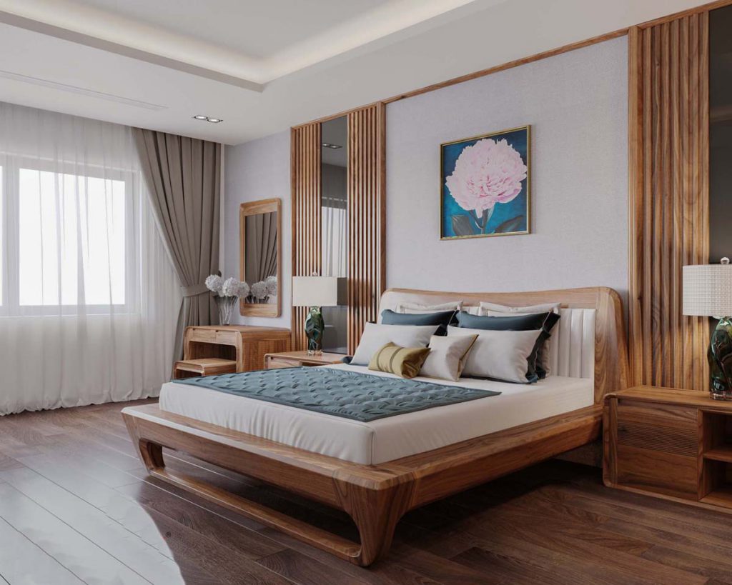 Giường ngủ bằng gỗ tự nhiên