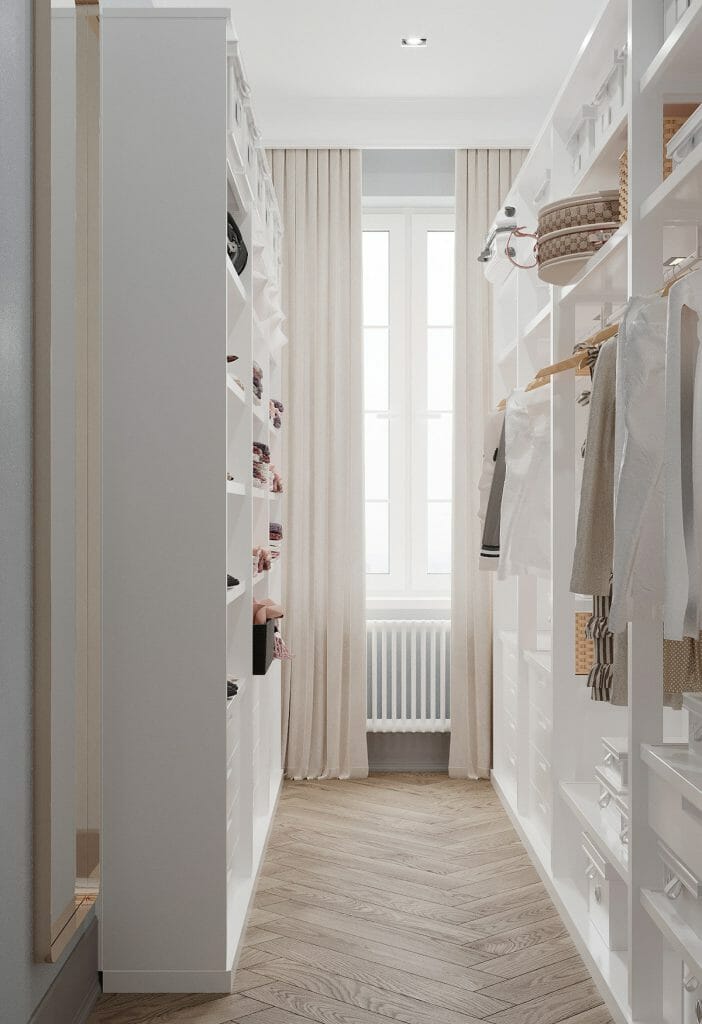 Класичний дизайн інтер'єру гардеробної кімнати