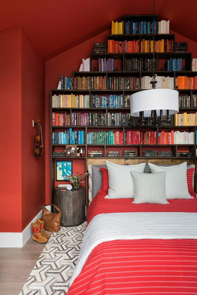 червоний дизайн спальні