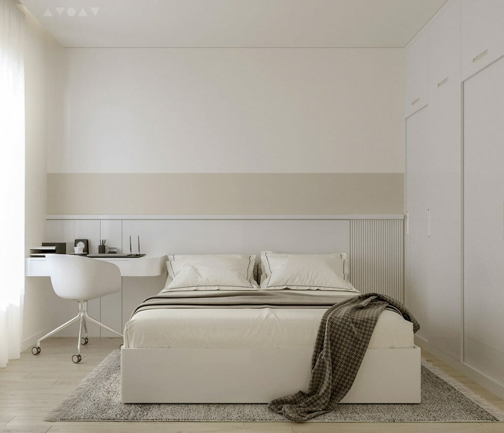 Dekorasi interior kamar tidur tambahan di apartemen