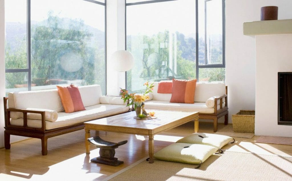 thiết kế nội thất phòng khách Nhật Bản