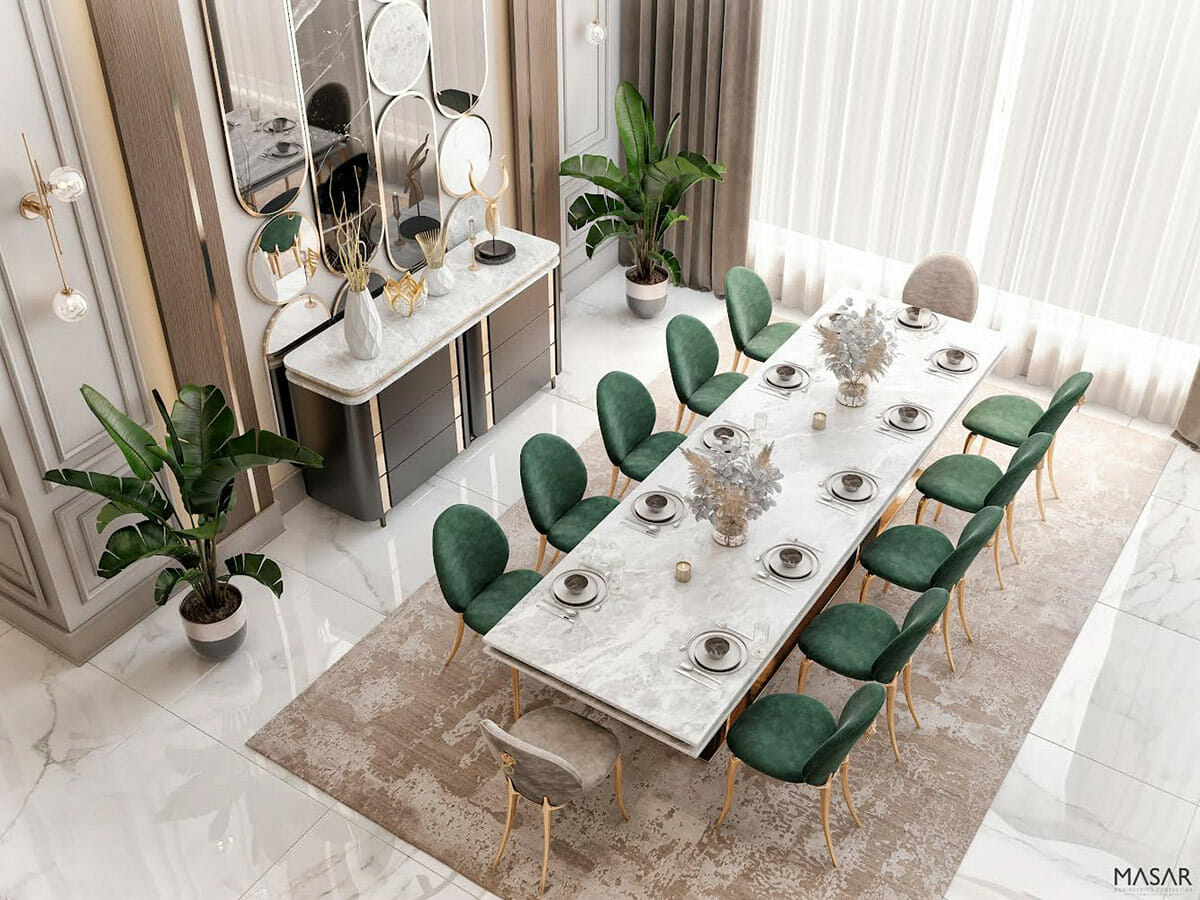 Design de mesa de jantar de luxo