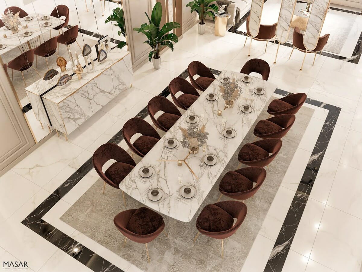 Conception de table à manger de luxe