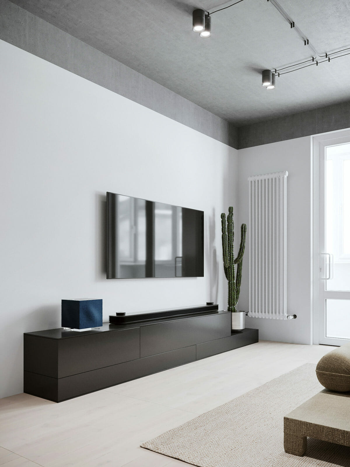 design de sala de estar minimalista