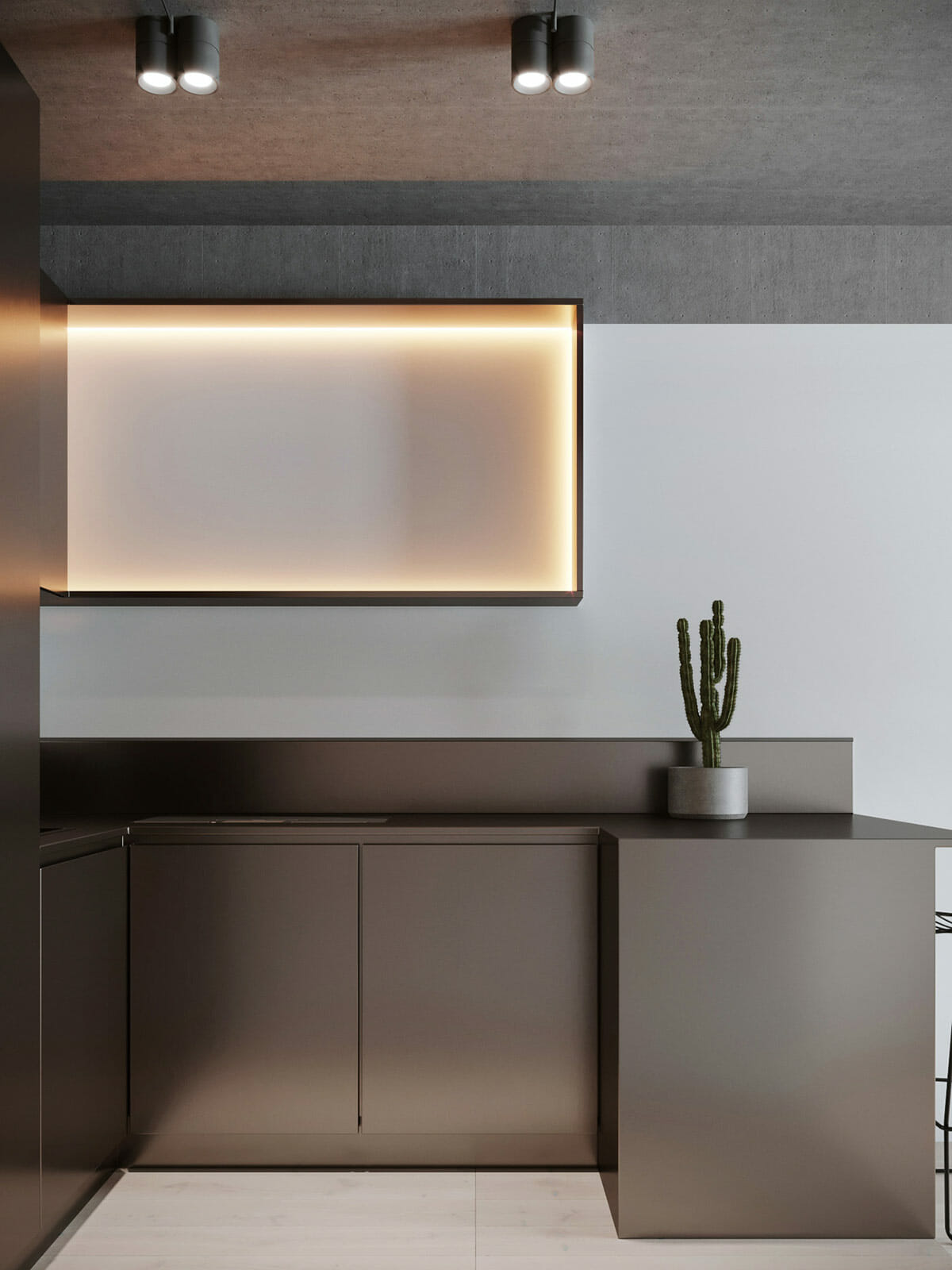 armário de cozinha projeto de luz led