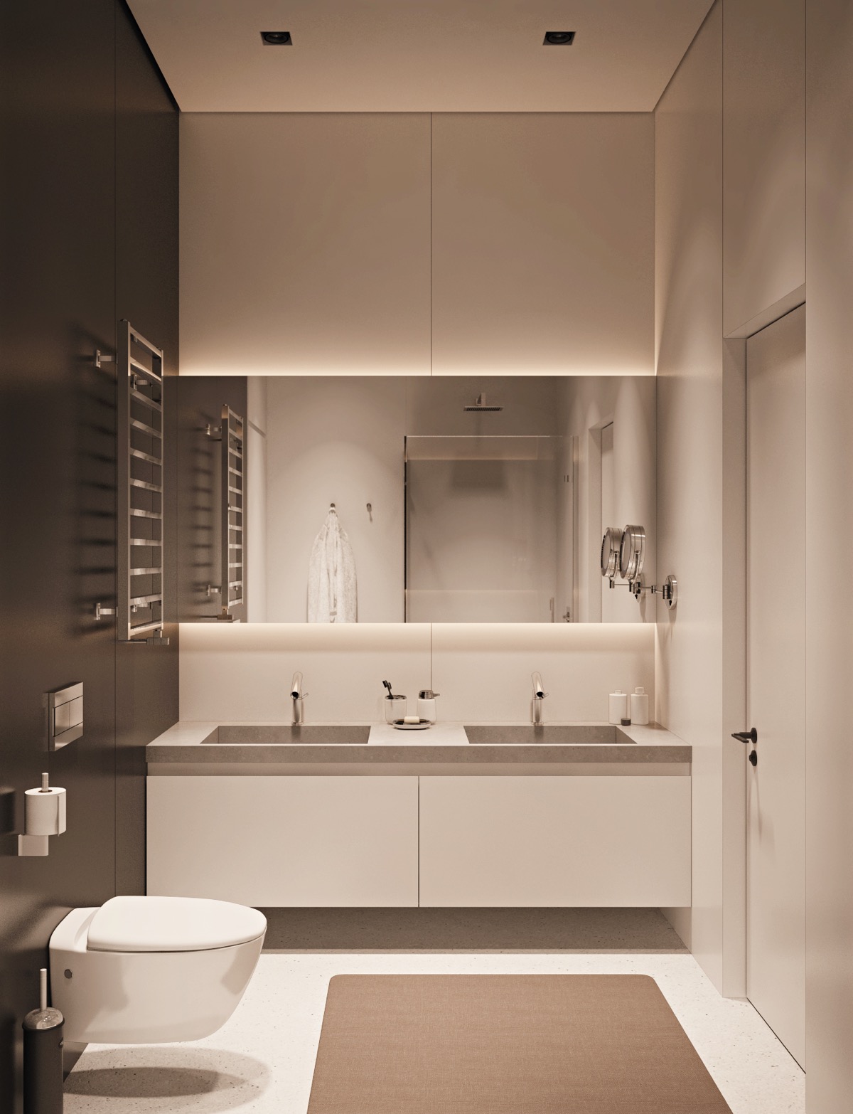 белый дизайн ванной комнаты