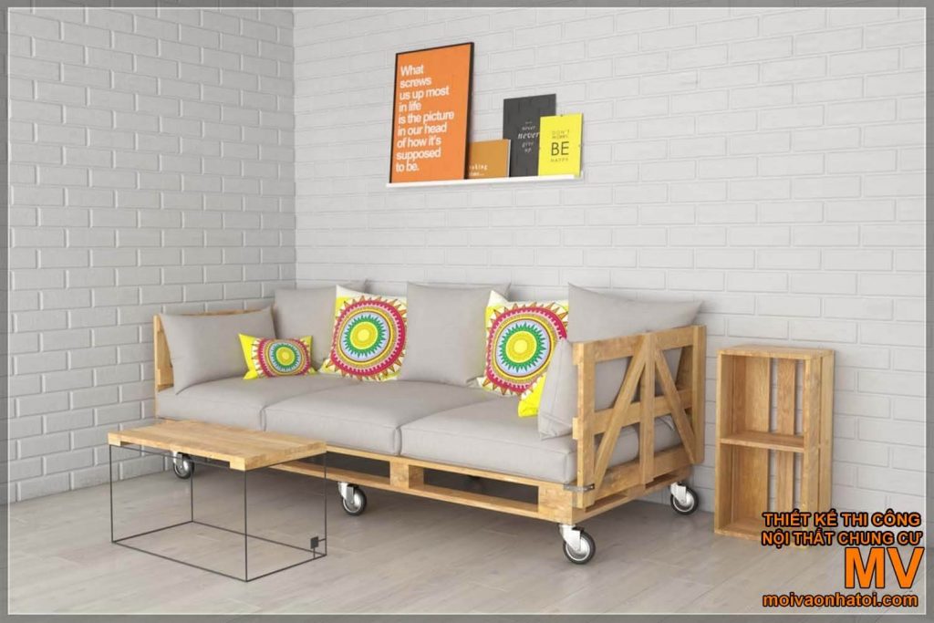 Model of closed pallet seats with wheels for easy travel