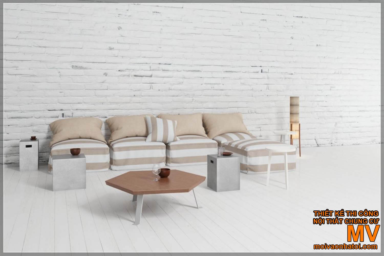 Semplice modello di tavolo da divano scandinavo