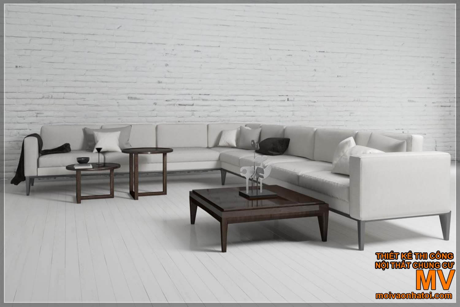 Mẫu bàn ghế sofa scandinavian đơn giản