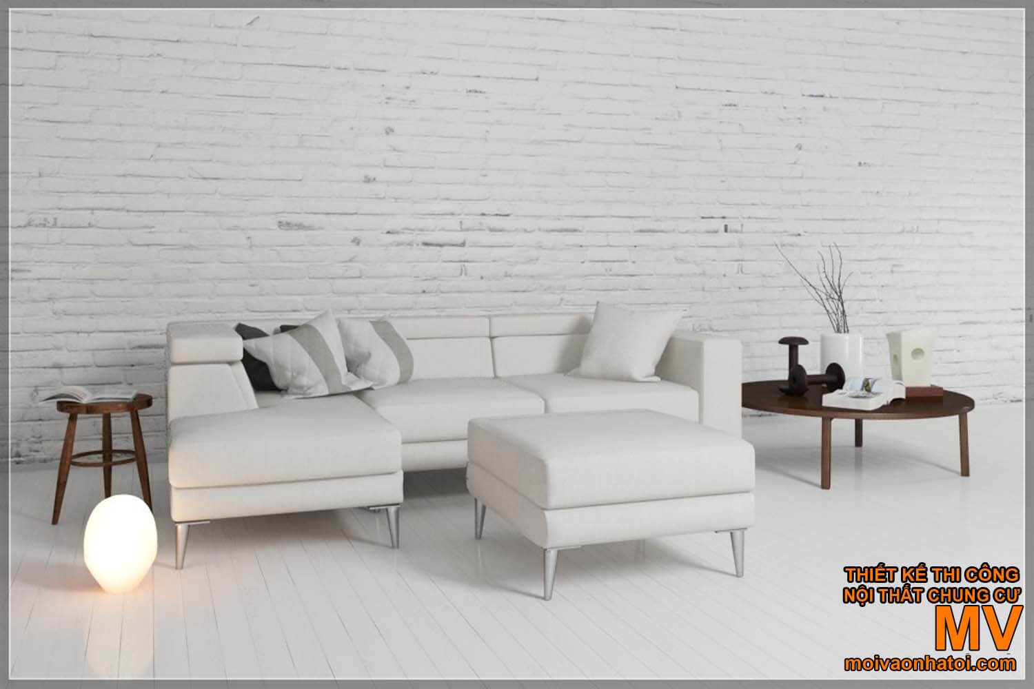 Mẫu bàn ghế sofa scandinavian đơn giản