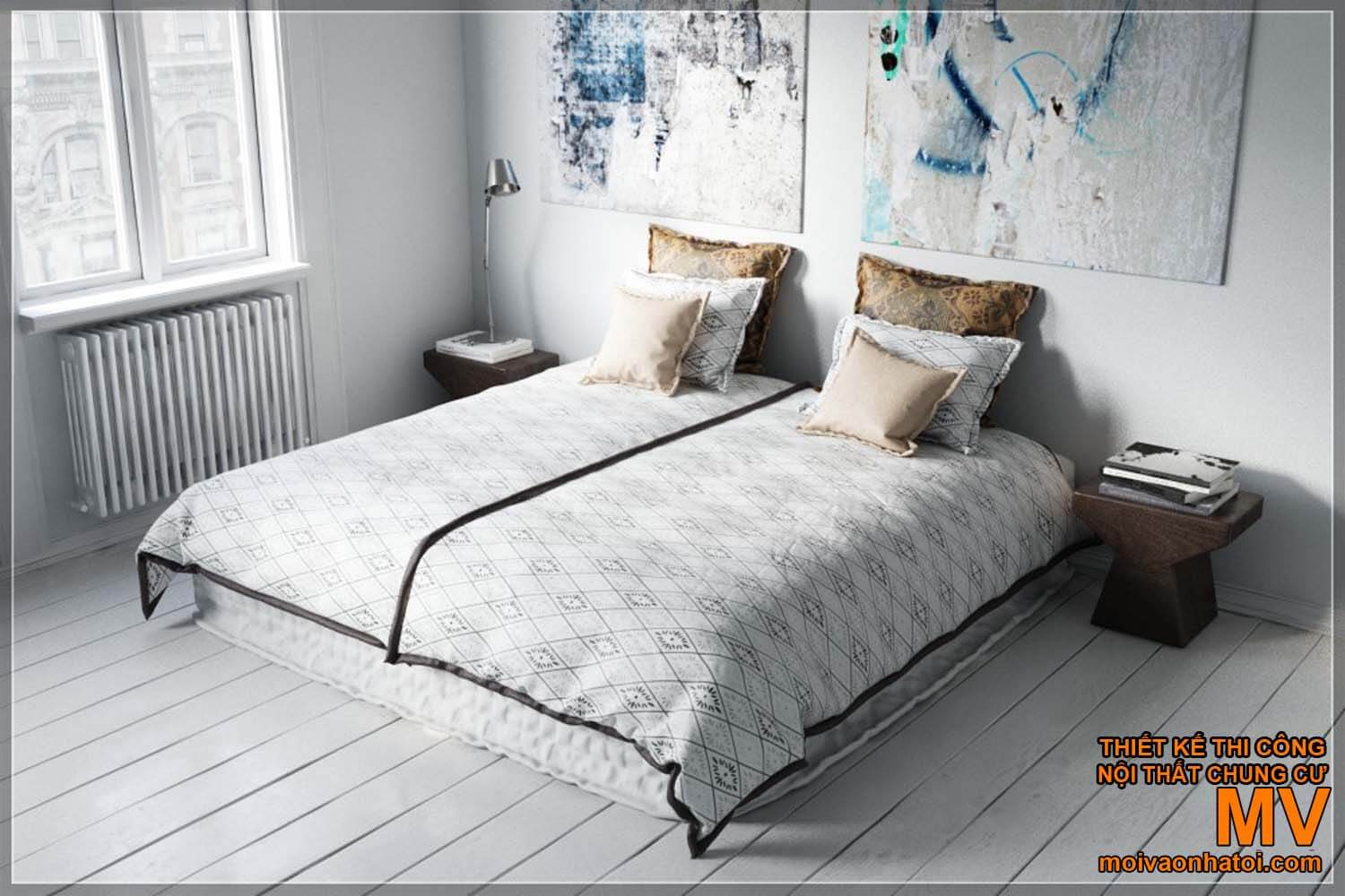Дизайн спальни - декорированные скандинавские кровати