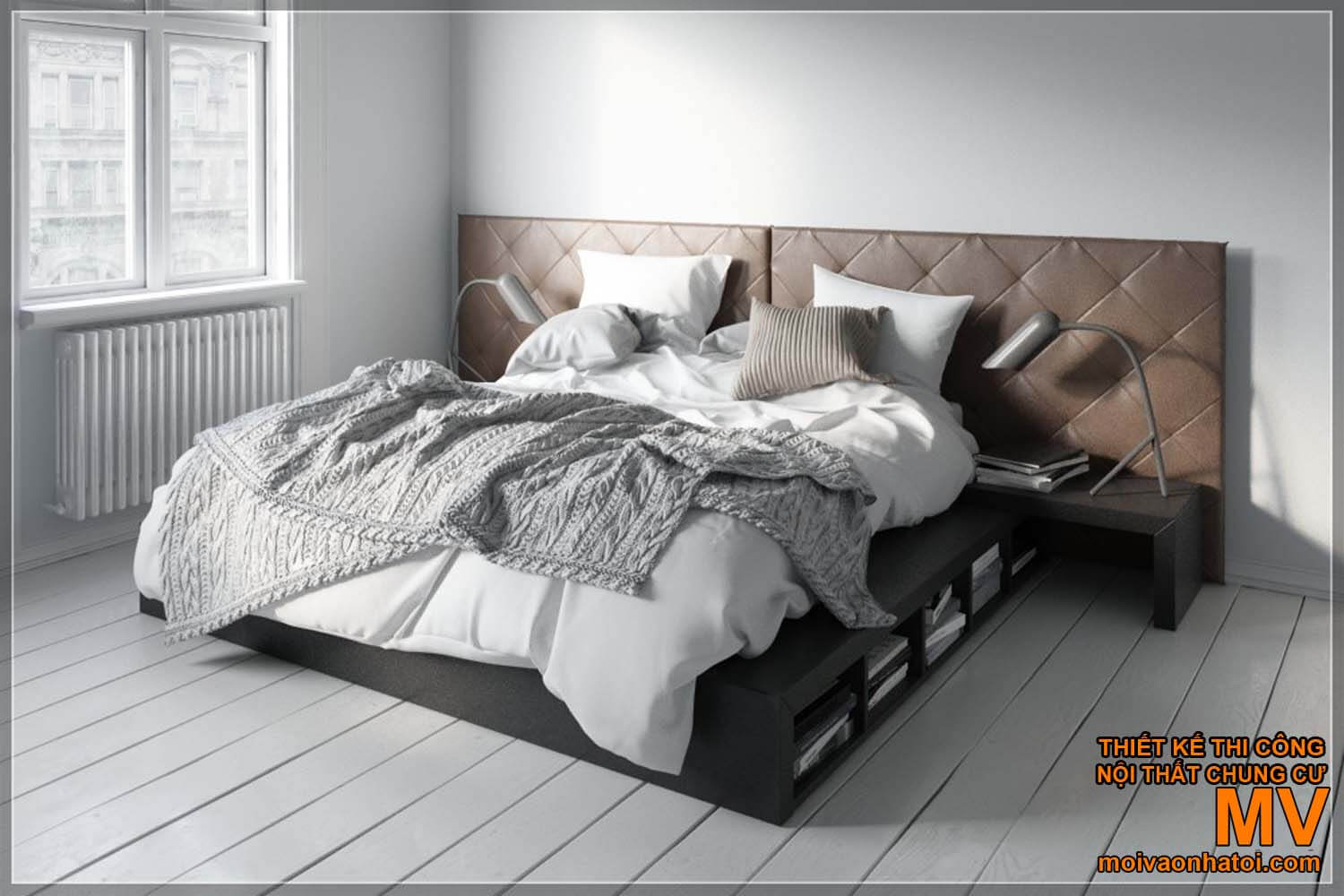 İskandinav yatak dekorasyonu