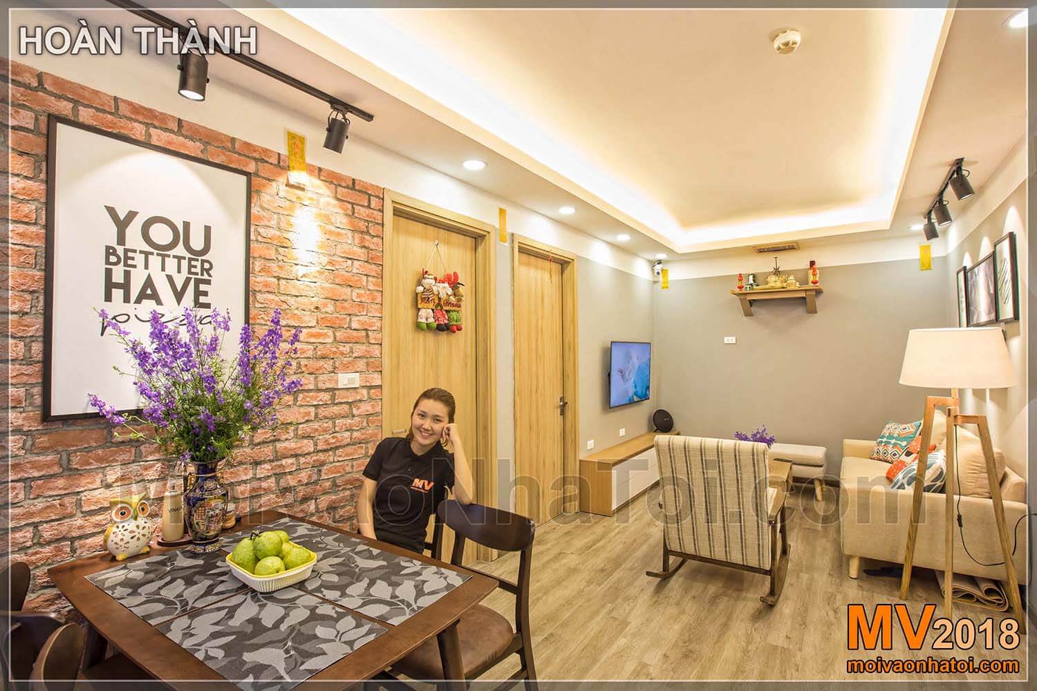 Meubles de salon et table à manger dans l'ensemble Dang Xa Apartment